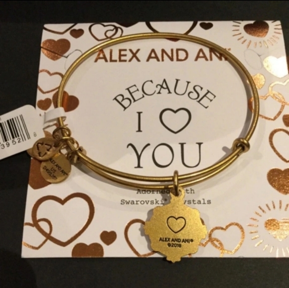 Alex and Ani Because I Love You Sister Gold Bangle - Picture 2 of 5